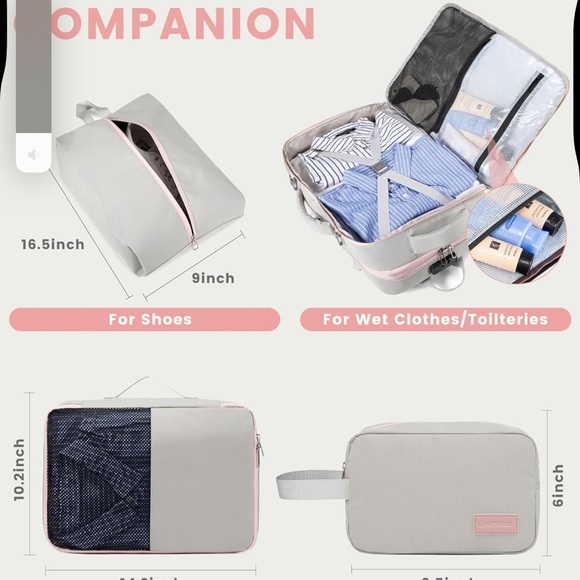 LOVEVOOK Travel Backpack, 40L Extra Large Backpack, Carry on Backpack 17 Inch - Picture 9 of 13